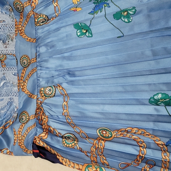 dalia macphee long sleeve bow tie neck pleat skirt dress